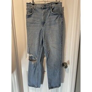 Abercrombie Fitch Womens Jeans 30 90s Straight Ultra High Rise Distressed Demin